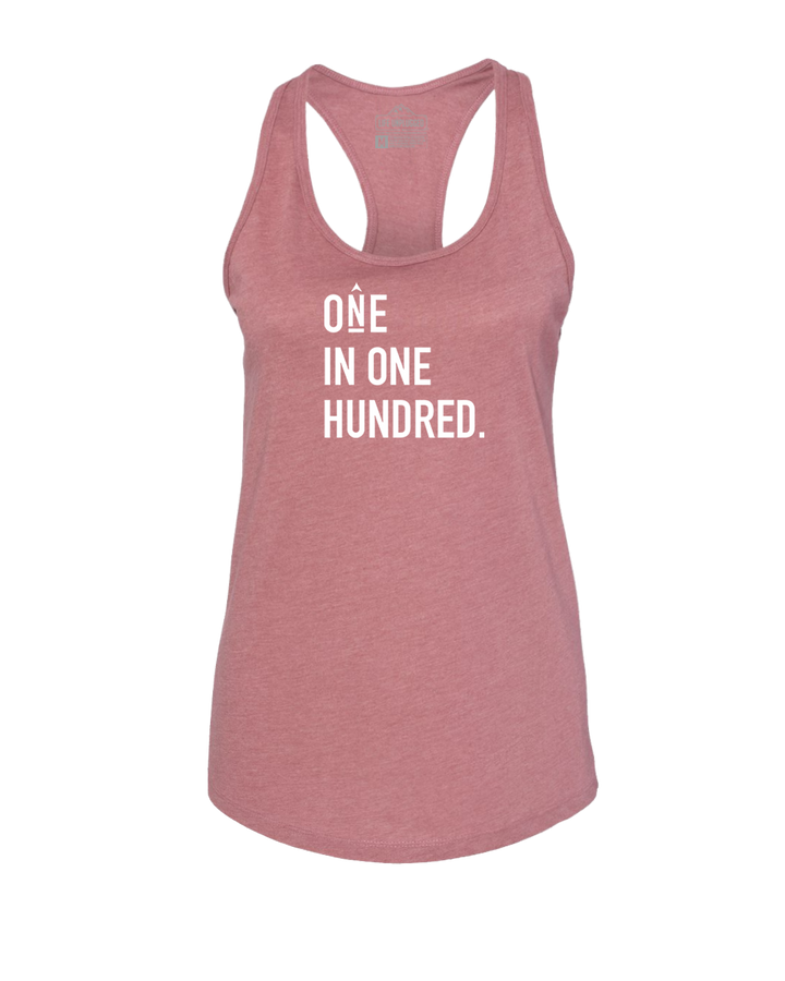 One in One Hundred Stacked Women's Racerback Tank Top