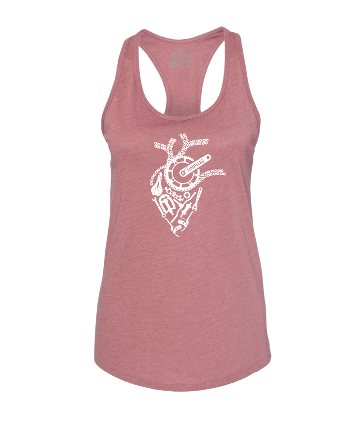 Anatomical Heart (Bicycle Parts) Women's Racerback Tank Top