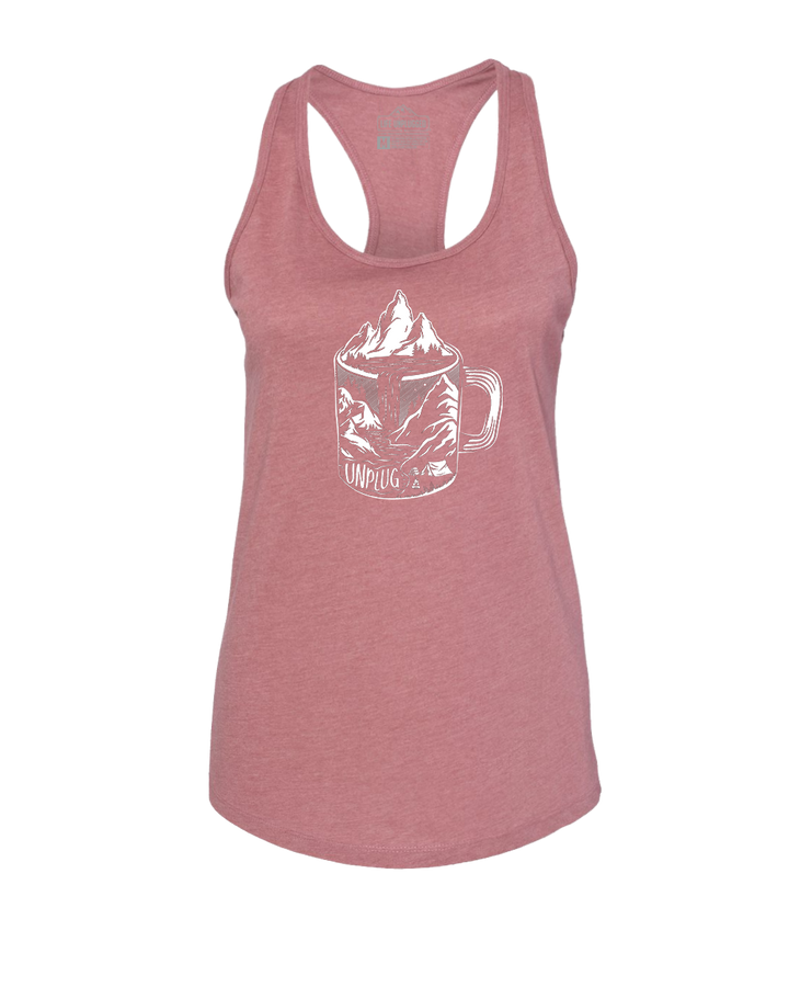 Coffee Mountain Scene Women's Racerback Tank Top