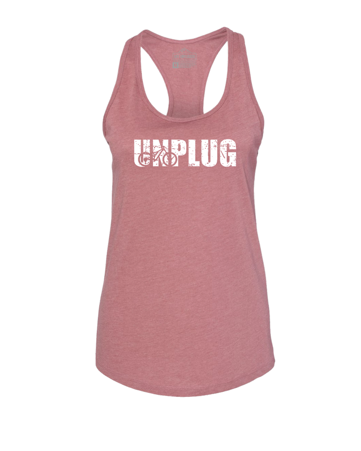 Unplug Mountain Bike Silhouette Women's Racerback Tank Top