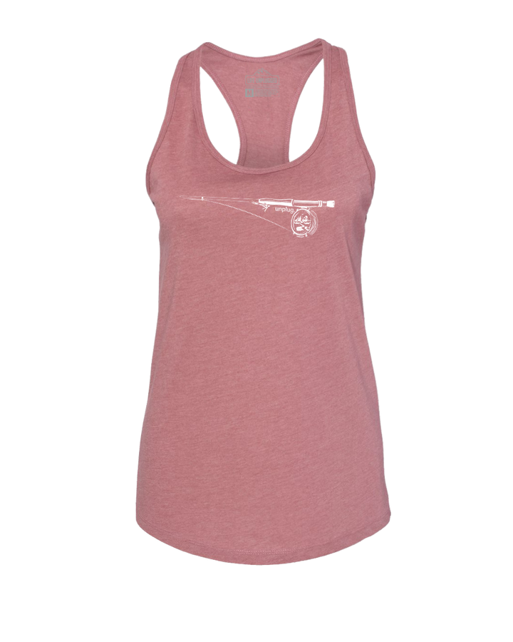Fly Fishing Mountain Scene Women's Racerback Tank Top