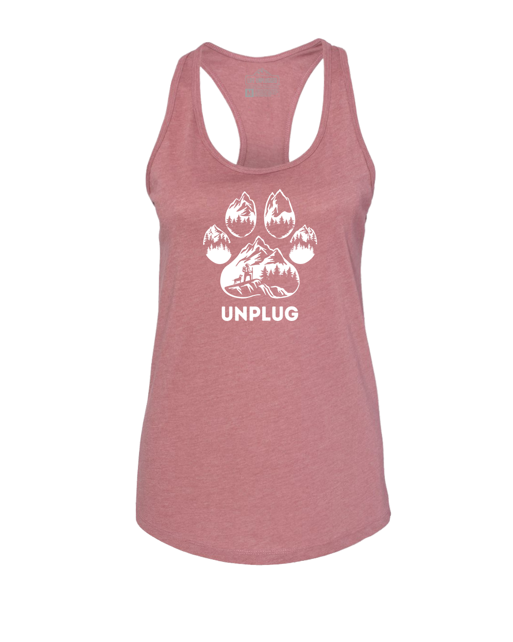 PAW PRINT MOUNTAIN SCENE Women's Racerback Tank Top