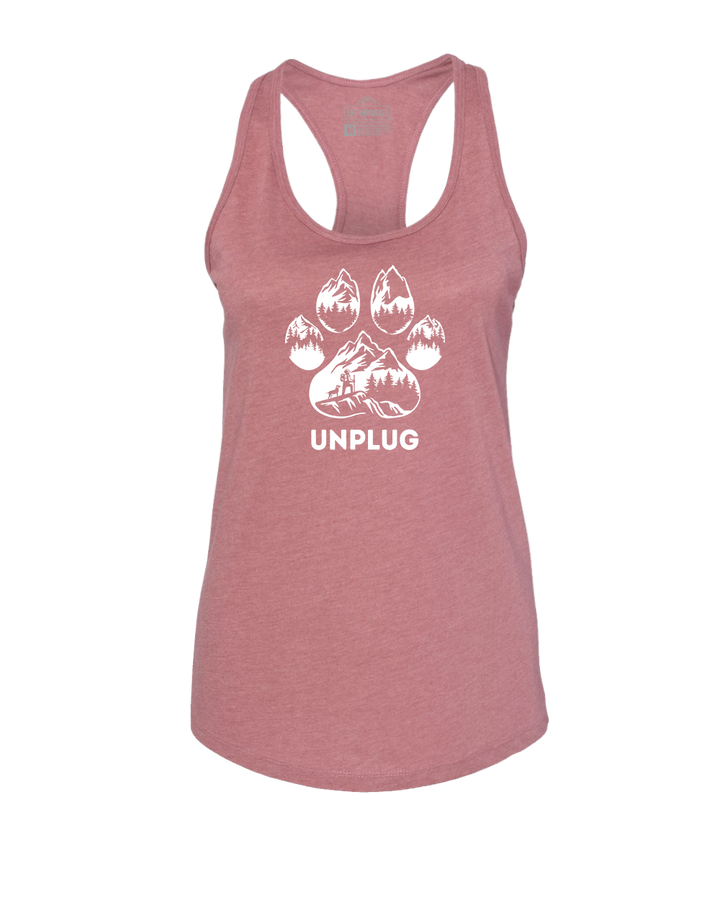 PAW PRINT MOUNTAIN SCENE Women's Racerback Tank Top