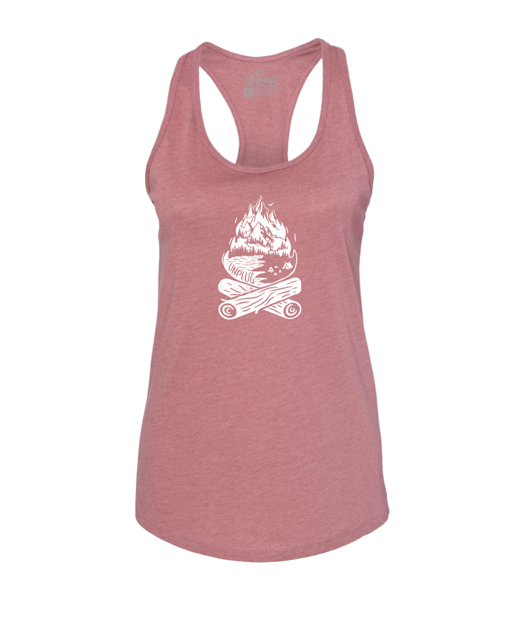 Campfire Mountain Scene Women's Racerback Tank Top