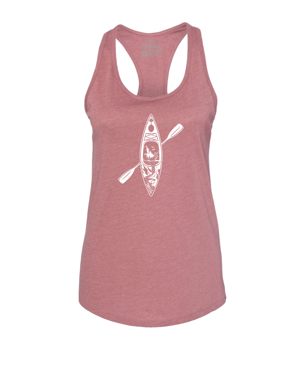 Kayak Mountain Scene Women's Racerback Tank Top