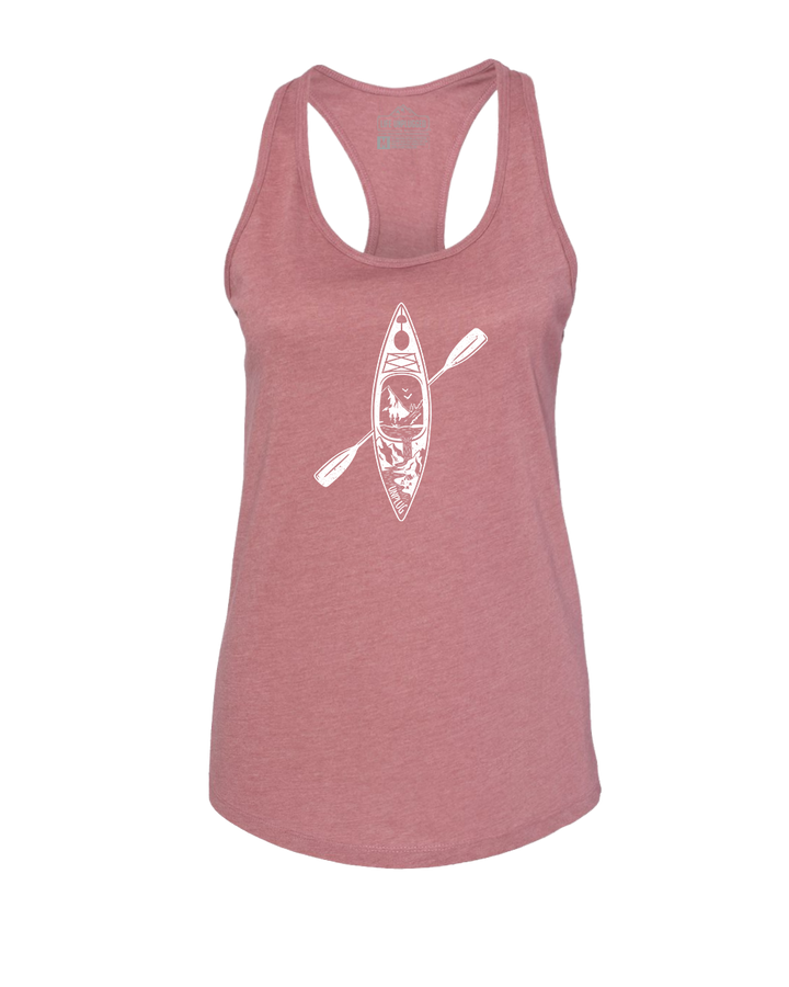 Kayak Mountain Scene Women's Racerback Tank Top