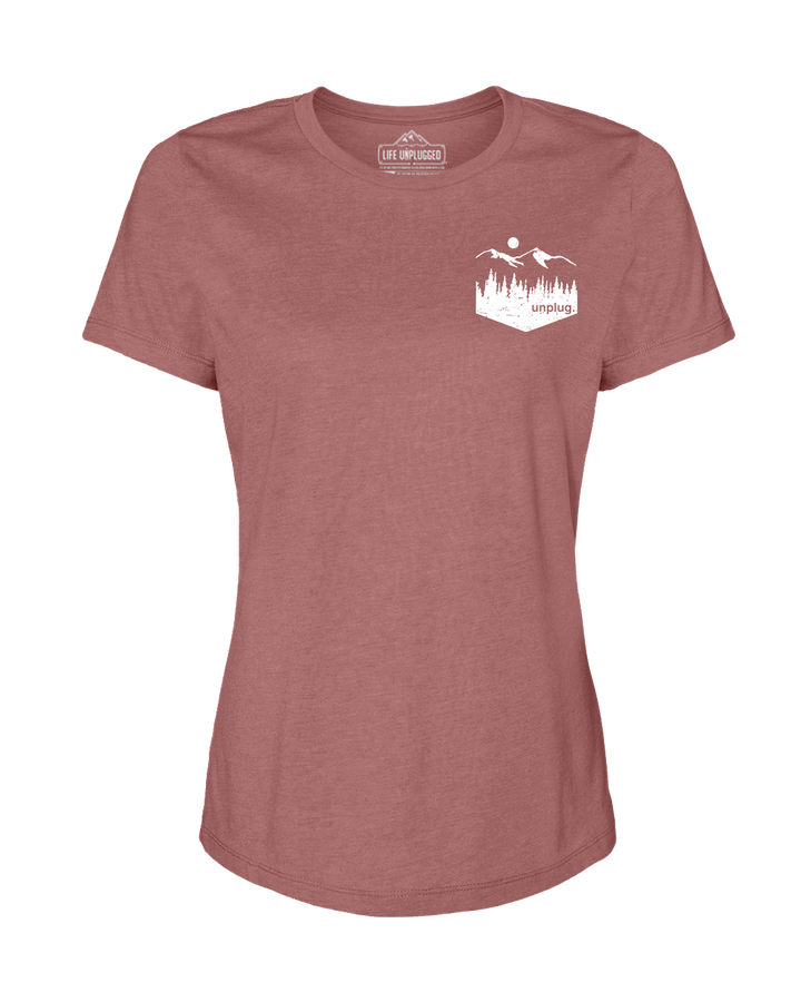 Unplug Mountain Left Chest Pocket Women's T-Shirt