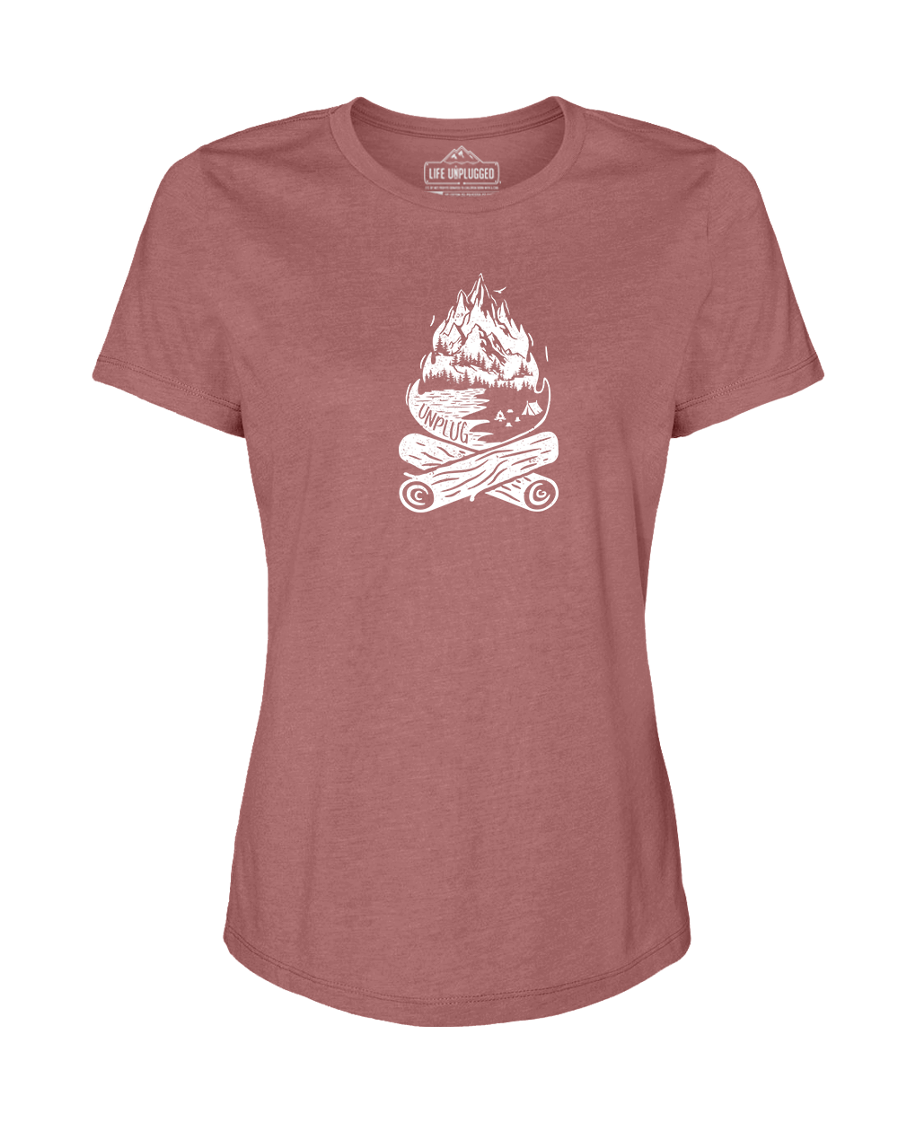 Campfire Mountain Scene Women's T-Shirt