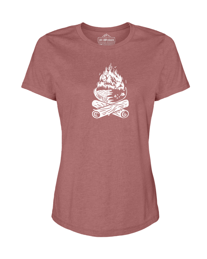 Campfire Mountain Scene Women's T-Shirt