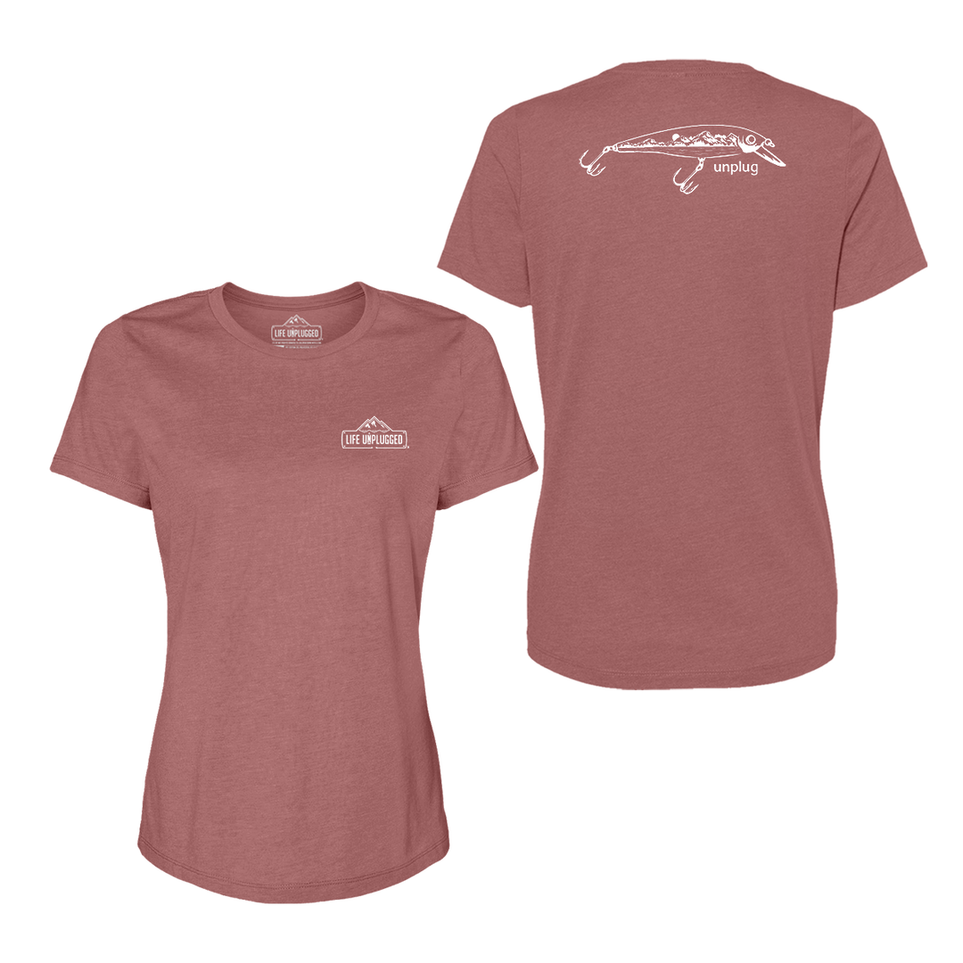 Fishing Lure Mountain Scene Women's T-Shirt