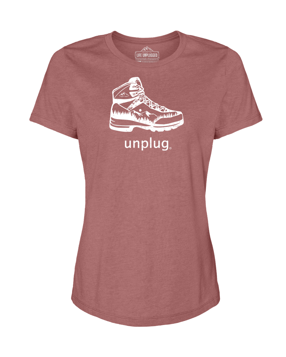 Hiking Boot Mountain Scene Women's T-Shirt