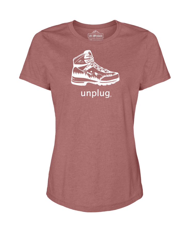 Hiking Boot Mountain Scene Women's T-Shirt