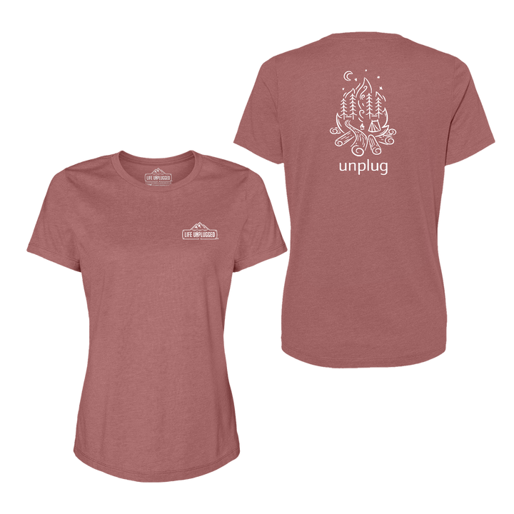 Campfire Camping Scene Women's T-Shirt