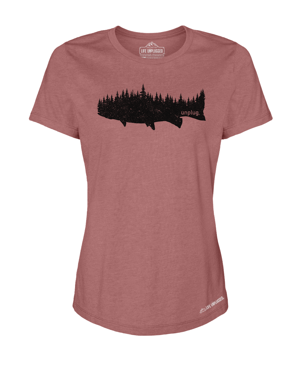 Trout in The Trees Premium Women's Relaxed Fit Polyblend T-Shirt