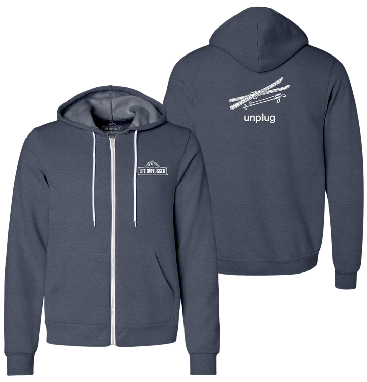 VINTAGE SKIS Supersoft Midweight Zip Up Hoodie