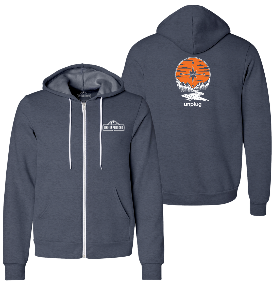 COMPASS SUNSET Supersoft Midweight Zip Up Hoodie
