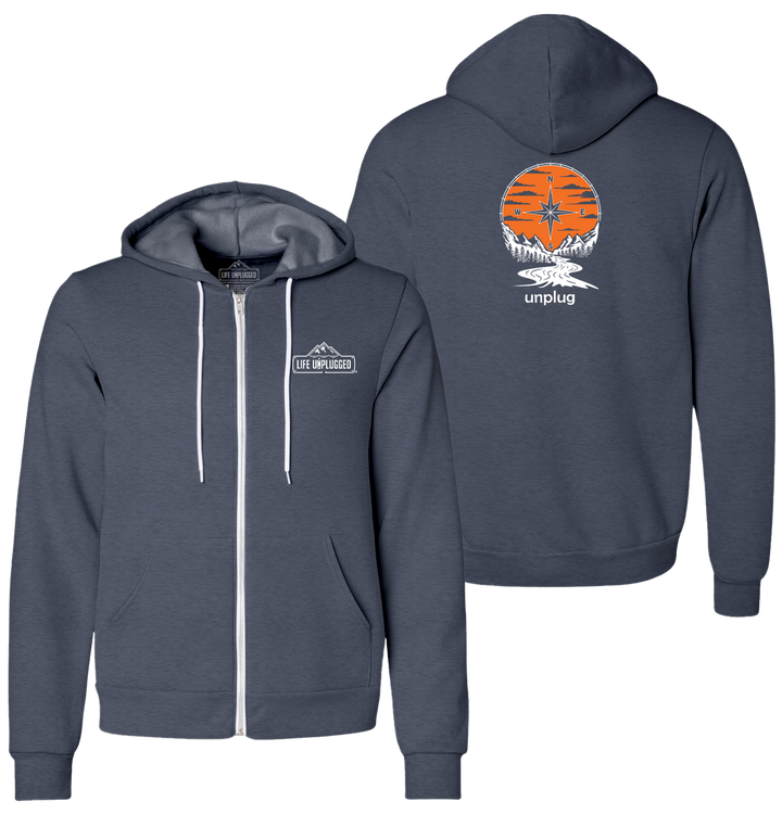 COMPASS SUNSET Supersoft Midweight Zip Up Hoodie