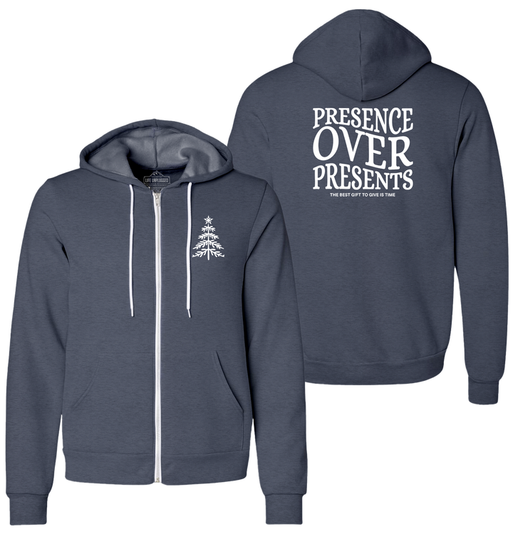 Presence Over Presents Supersoft Midweight Zip Up Hoodie