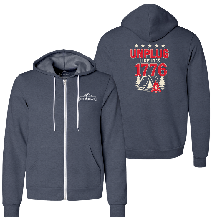 UNPLUG 1776 Supersoft Midweight Zip Up Hoodie