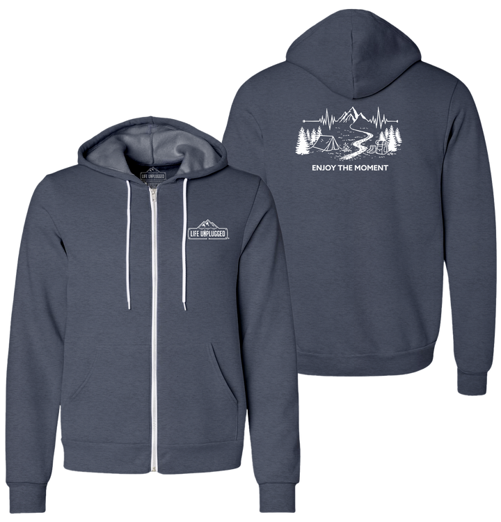 ENJOY THE MOMENT (MOUNTAIN SCENE) Supersoft Midweight Zip Up Hoodie
