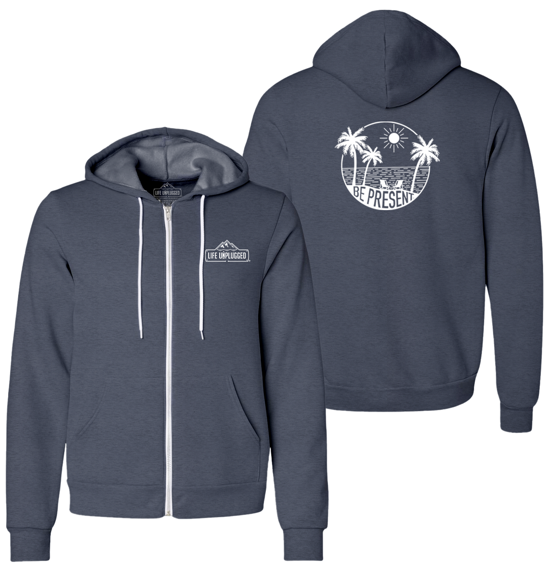 BE PRESENT BEACH Supersoft Midweight Zip Up Hoodie