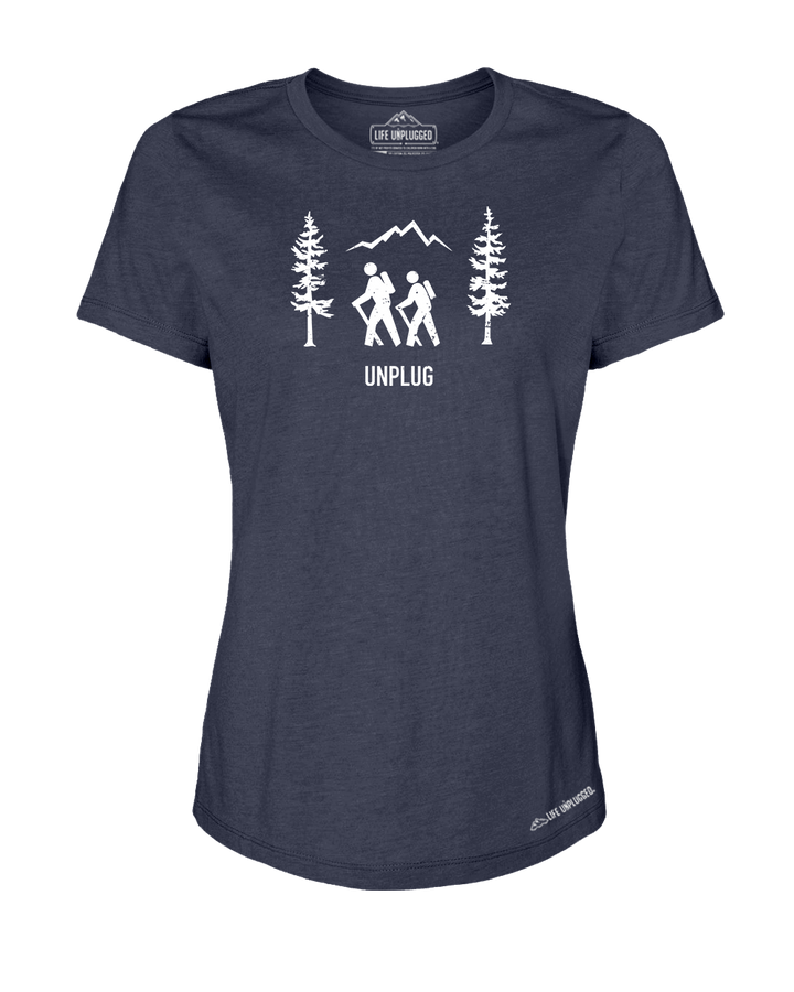 Hiking Scene Premium Women's Relaxed Fit Polyblend T-Shirt - Life Unplugged
