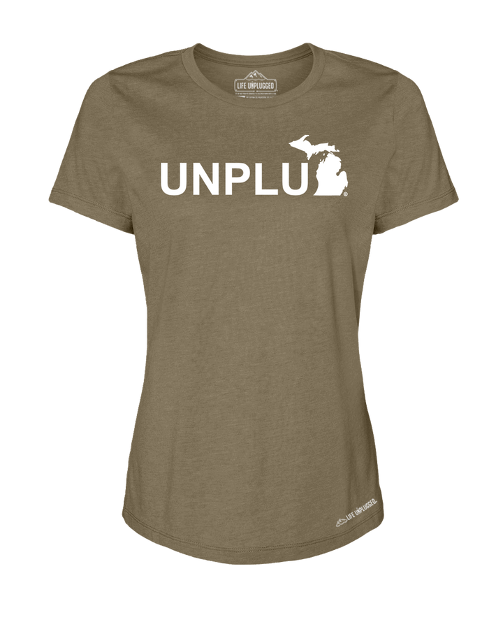 Unplug (MI) Premium Women's Relaxed Fit Polyblend T-Shirt - Life Unplugged