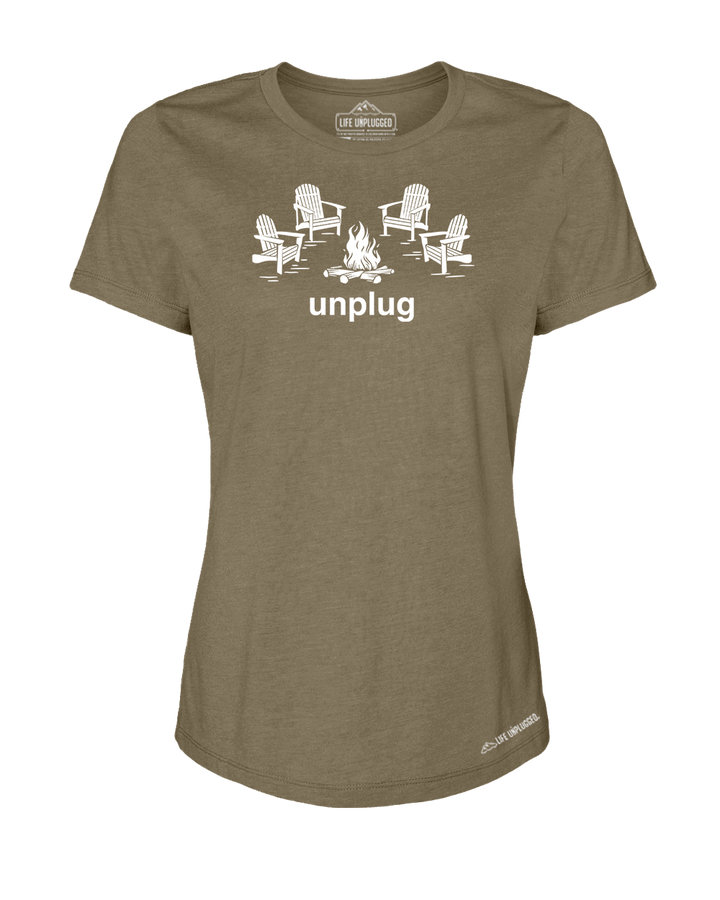 Campfire Chairs Premium Women's Relaxed Fit Polyblend T-Shirt - Life Unplugged