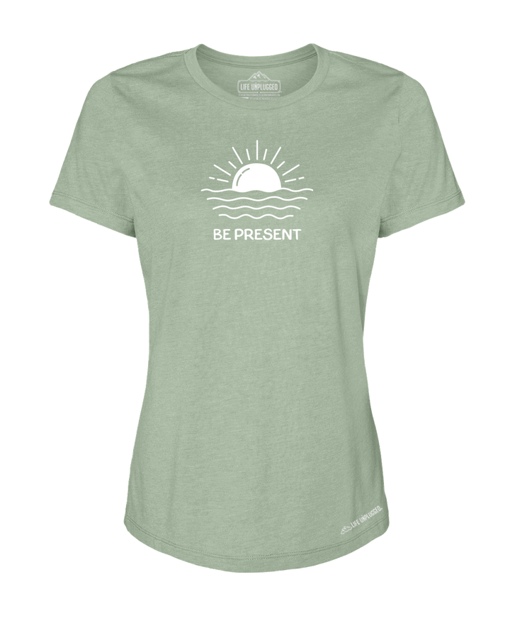 OCEAN SUNSET Premium Women's Relaxed Fit Polyblend T-Shirt - Life Unplugged