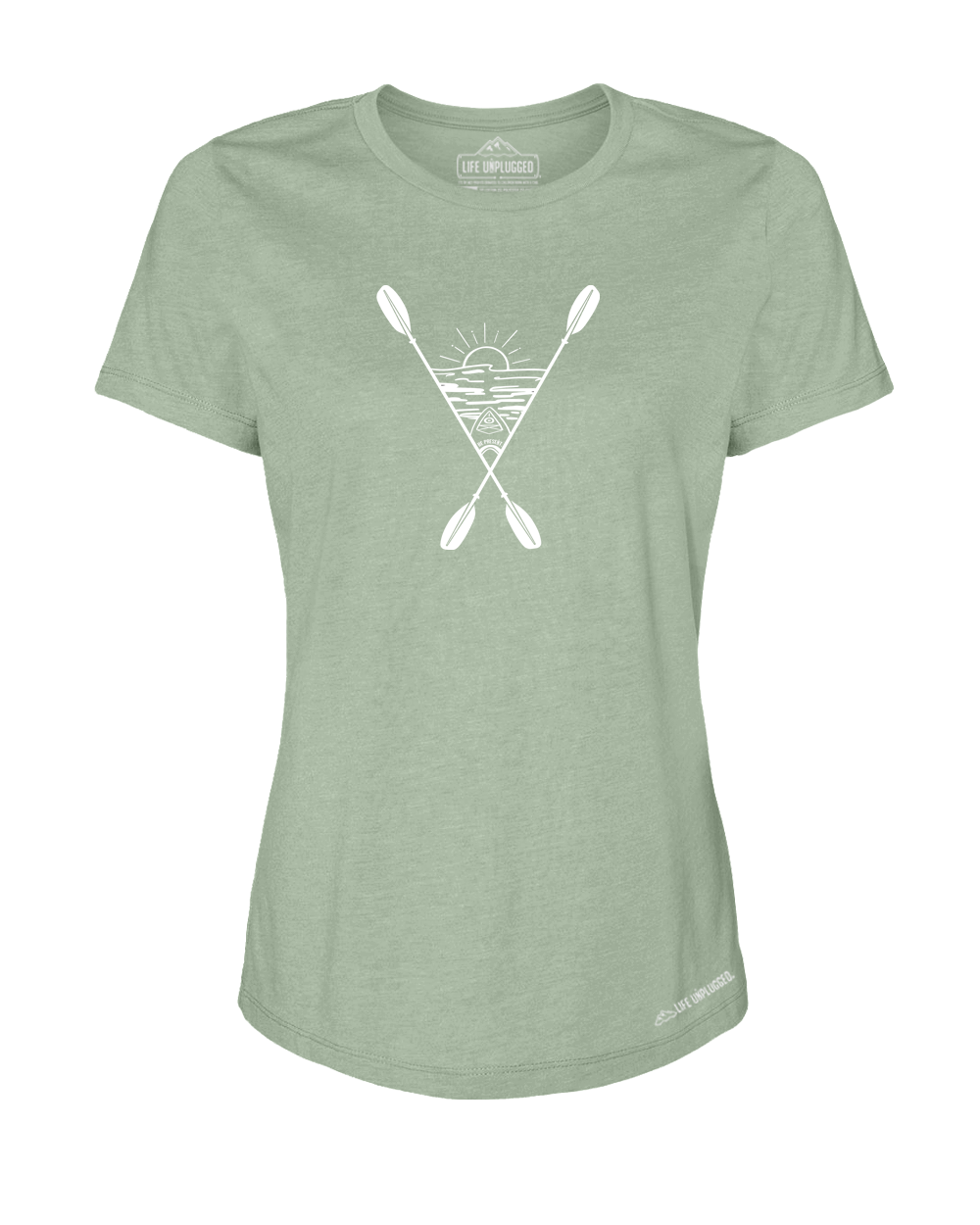 Kayaking Into The Sunset Premium Women's Relaxed Fit Polyblend T-Shirt