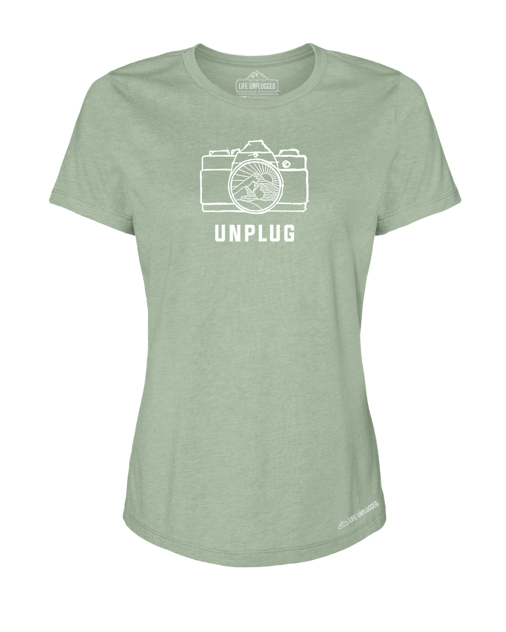 Camera Mountain Lens Premium Women's Relaxed Fit Polyblend T-Shirt - Life Unplugged