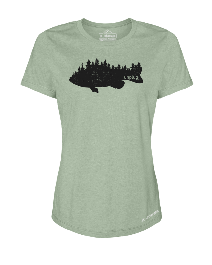 Bass In The Trees Premium Women's Relaxed Fit Polyblend T-Shirt