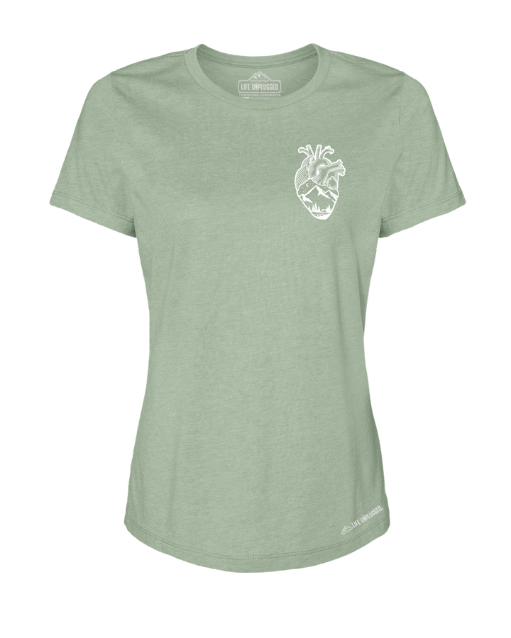 Anatomical Heart (Left Chest) Premium Women's Relaxed Fit Polyblend T-Shirt - Life Unplugged