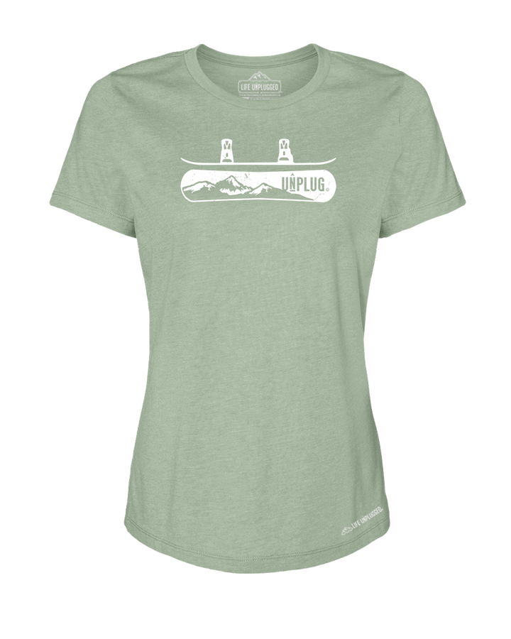 Snowboarding Premium Women's Relaxed Fit Polyblend T-Shirt - Life Unplugged