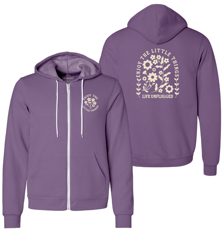 ENJOY THE LITTLE THINGS Supersoft Midweight Zip Up Hoodie