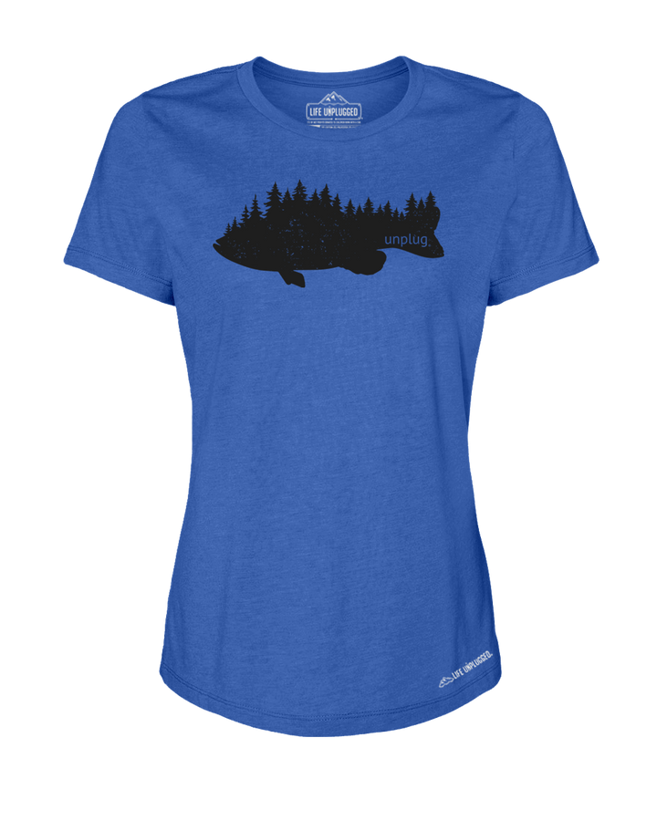 Bass In The Trees Premium Women's Relaxed Fit Polyblend T-Shirt