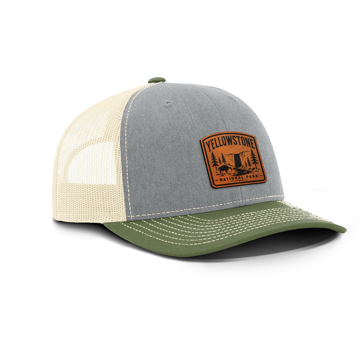 YELLOWSTONE NATIONAL PARK Snapback Leather Patch Hat