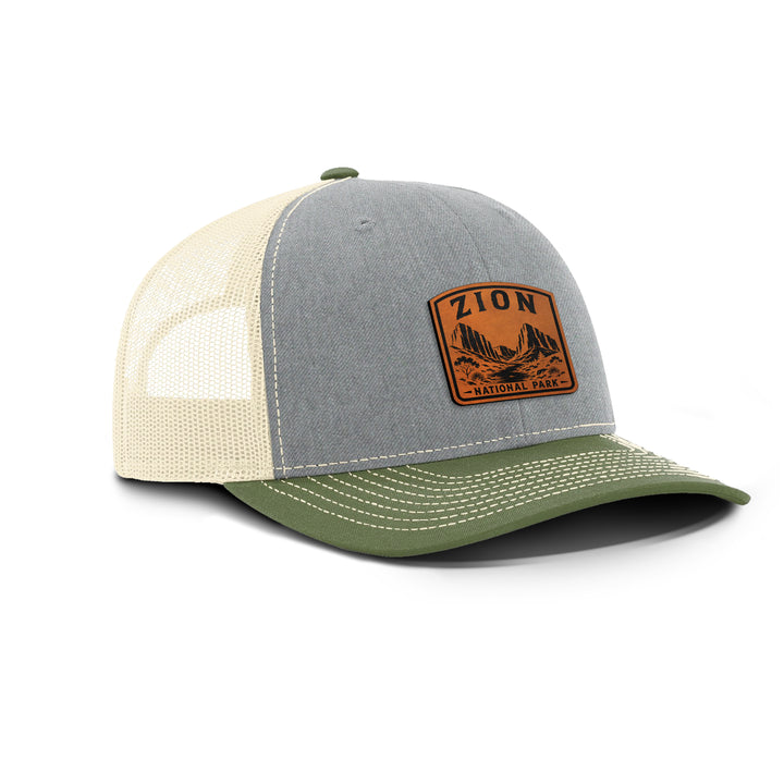 ZION NATIONAL PARK Snapback Leather Patch Hat