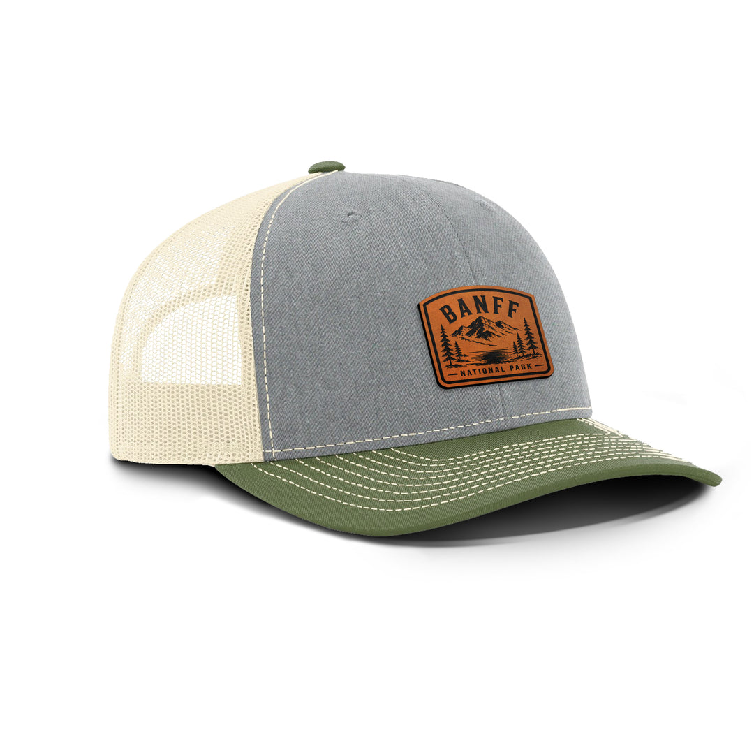 BANFF NATIONAL PARK Snapback Leather Patch Hat