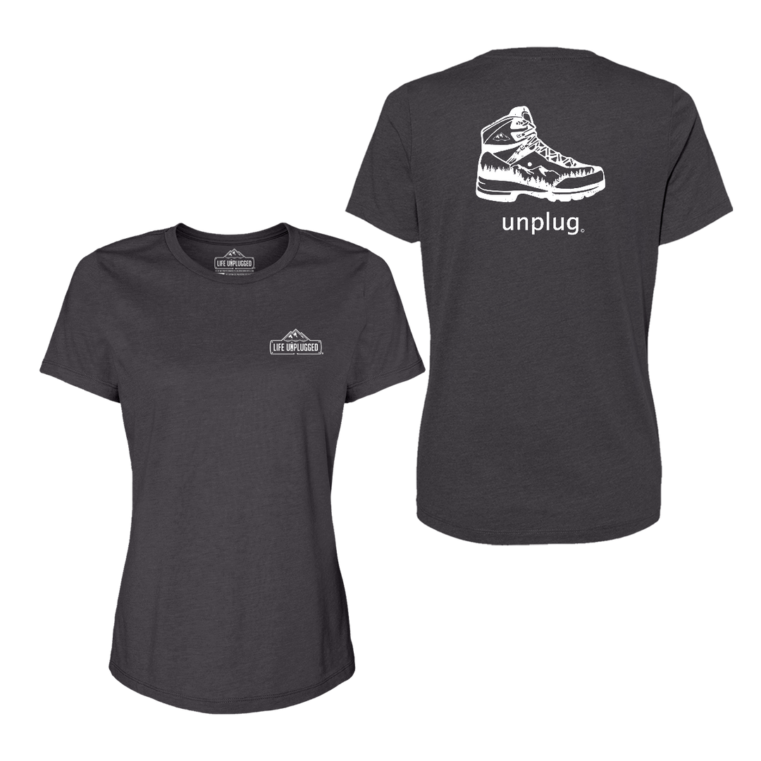 Hiking Boot Mountain Scene Women's T-Shirt