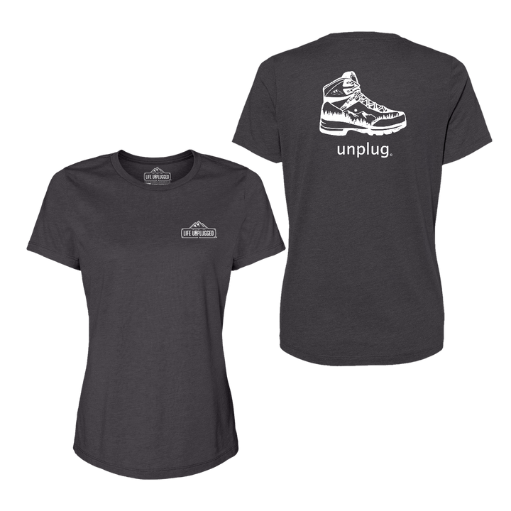 Hiking Boot Mountain Scene Women's T-Shirt