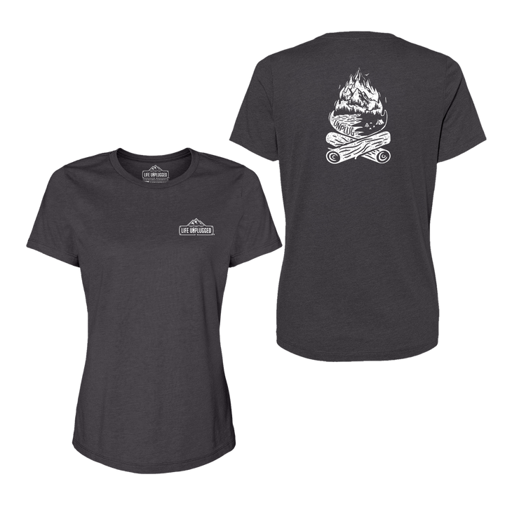 Campfire Mountain Scene Women's T-Shirt