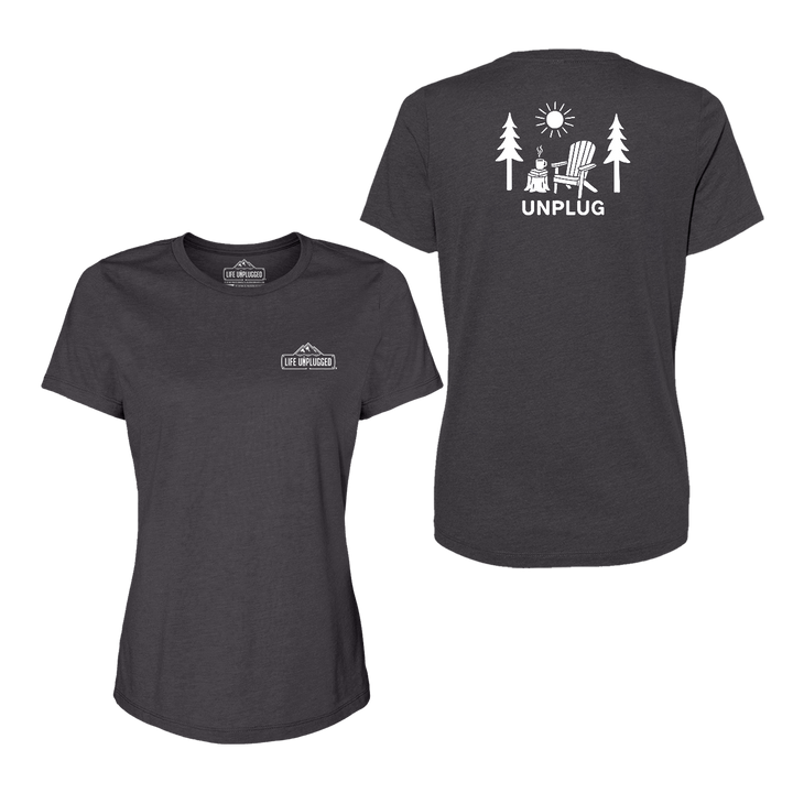 READING IN THE WOODS Women's T-Shirt