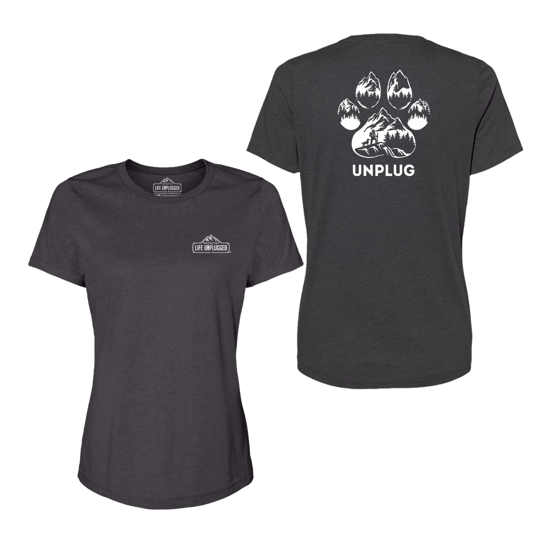 Paw Print Mountain Scene Women's T-Shirt