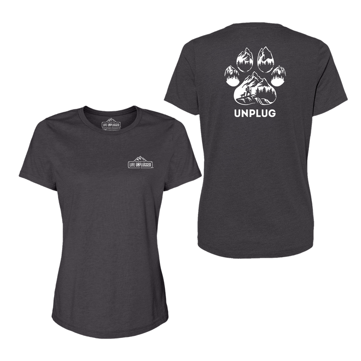 Paw Print Mountain Scene Women's T-Shirt