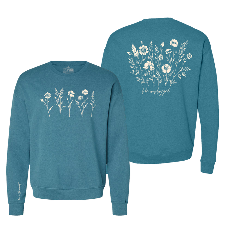 Live in the Moment Wildflower Midweight Super Soft Crewneck