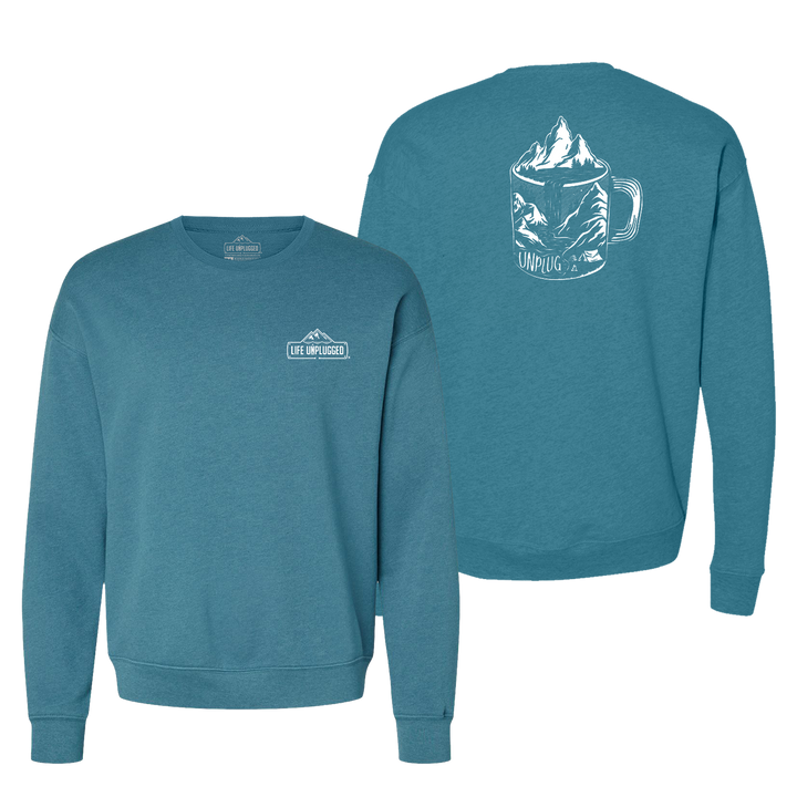 Coffee Mountain Scene Midweight Super Soft Crewneck Sweatshirt