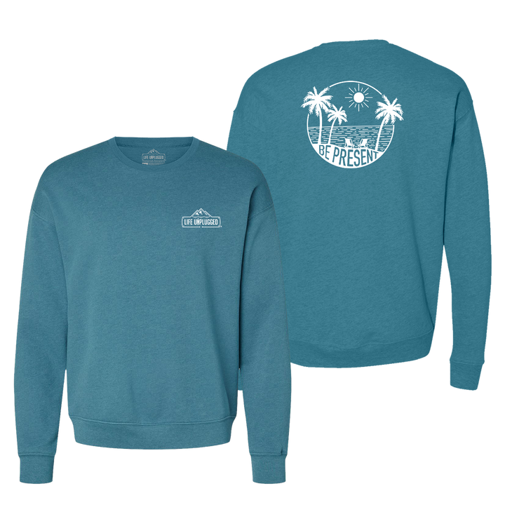 Be Present Beach Midweight Super Soft Crewneck Sweatshirt
