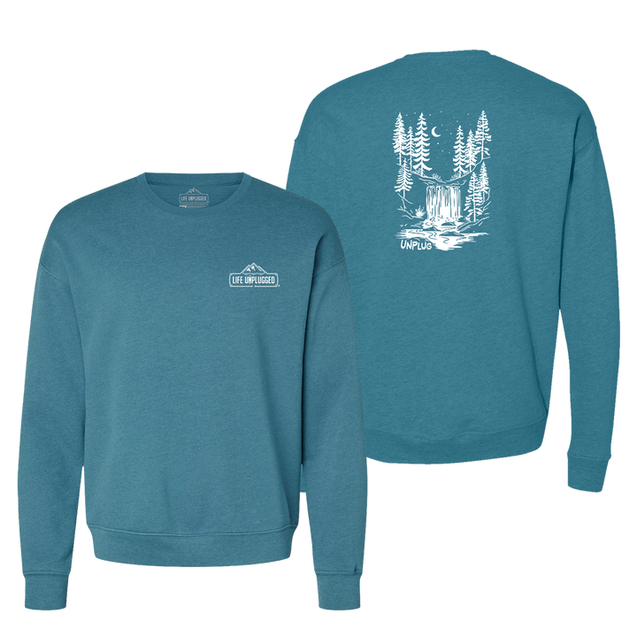 WATERFALL UNDER THE STARS Midweight Super Soft Crewneck Sweatshirt