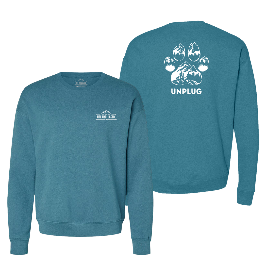 Paw Print Mountain Scene Midweight Super Soft Crewneck Sweatshirt